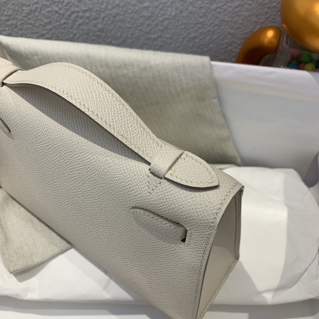 에르메스 미니 켈리백22 나타 화이트 금장 앱송